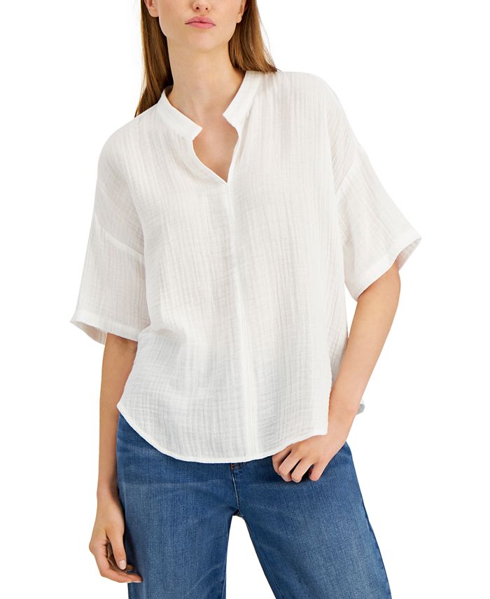 Collarless dress store shirt macy's