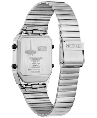 Rebel Pilot Analog-Digital Silver-Tone Stainless Steel Bracelet Watch 33mm