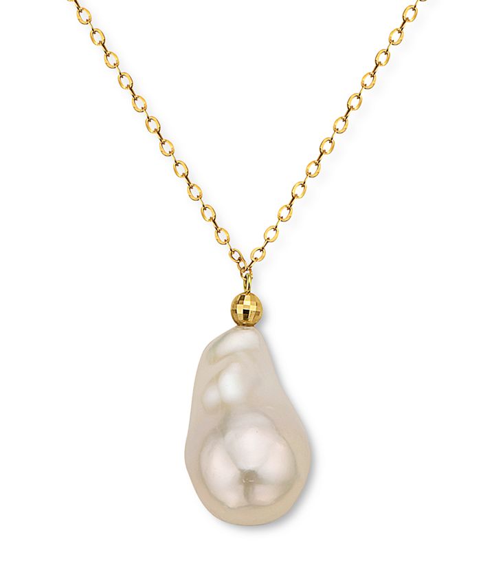 EFFY Collection EFFY® Cultured Freshwater Baroque Pearl (13 mm) 18 ...