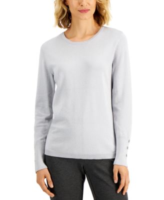 JM Collection - Petite Button-Cuff Sweater