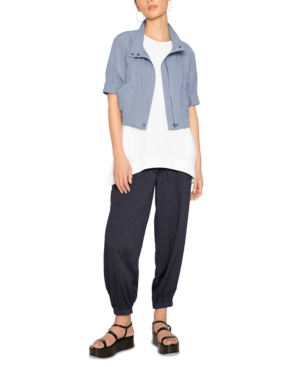 b new york Blouson-Sleeve Cropped Jacket