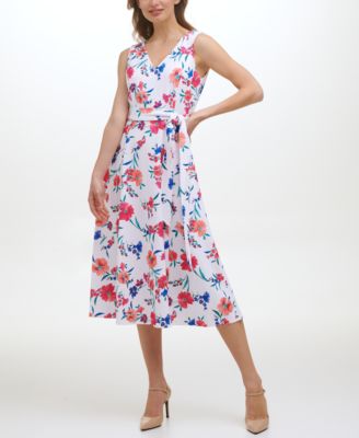 calvin klein floral midi dresses