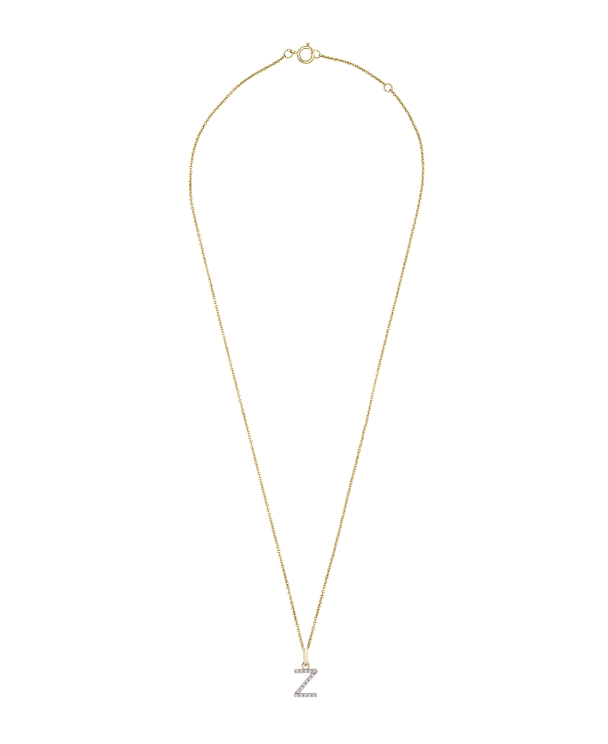 Diamond Initial Pendant Necklace (1/10 ct. t.w.) in 14k Gold, 17