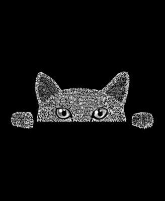 Men's Peeking Cat Word Art Crewneck Sweatshirt