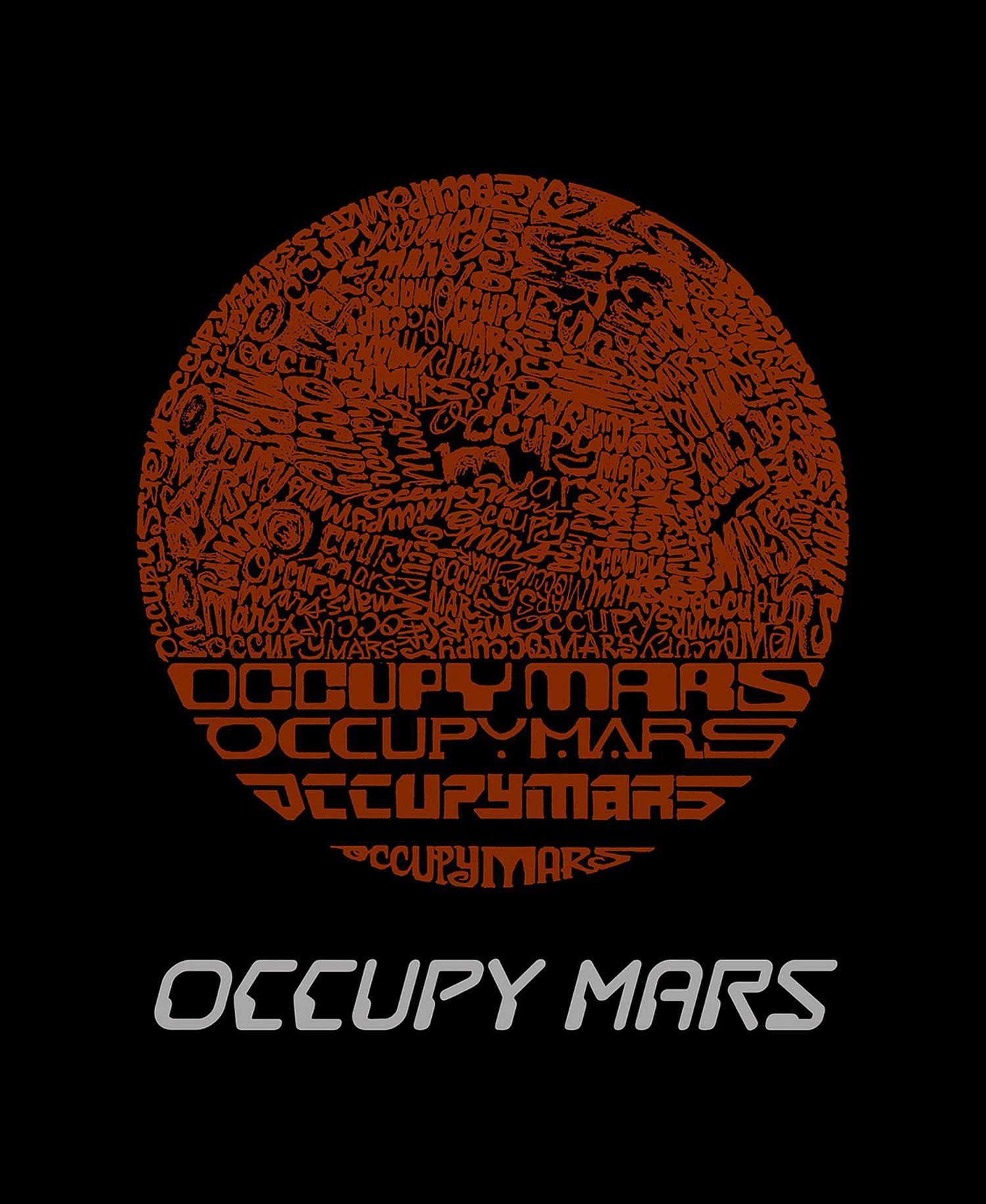 Men's Occupy Mars Word Art T-shirt