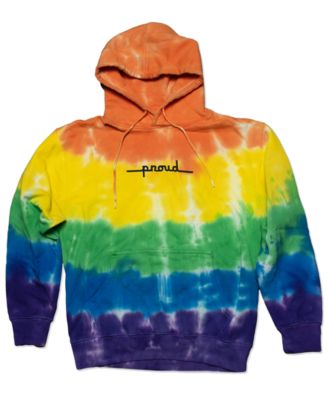 The Phluid Project - Men's Proud Rainbow Tie-Dyed Printed Fleece Hoodie