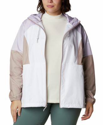 plus size white windbreaker
