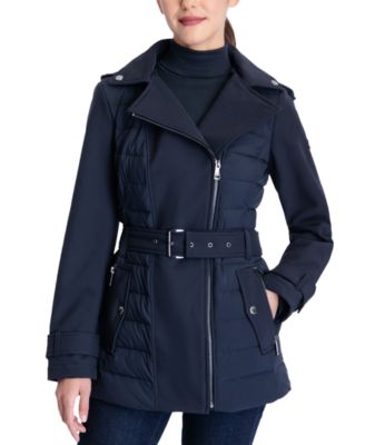 michael michael kors hooded belted raincoat