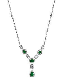 EFFY® Emerald (1-3/8 ct. t.w.) & Diamond (1-1/3 ct. t.w.) 18" Lariat Necklace in 14k White Gold