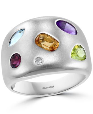 EFFY&reg; Multi-Gemstone (2 ct. t.w.) & Diamond (1/20 ct. t.w.) Statement Ring in Sterling Silver