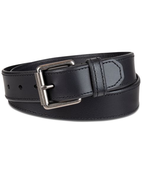 Мужской ремень Levi's Beveled-Edge Leather Belt, цвет: Чёрный