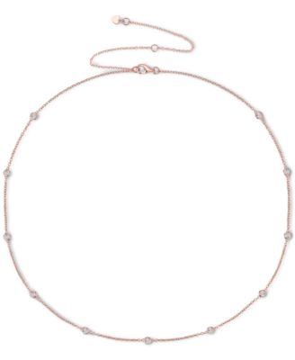 Diamond Bezel Necklace (1/10 ct. t.w.) in Sterling Silver, 14k Gold-Plated Sterling Silver or 14k Rose Gold-Plated Sterling Silver 
