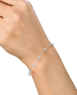 Diamond Bezel Chain Bracelet (1/10 ct. t.w.) in Sterling Silver, 14k Gold-Plated Sterling Silver or 14k Rose Gold-Plated Sterling Silver
