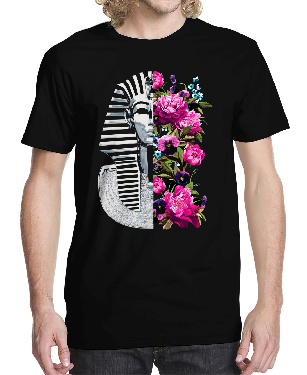 Men's Tut Slice Rose Graphic T-shirt - Black