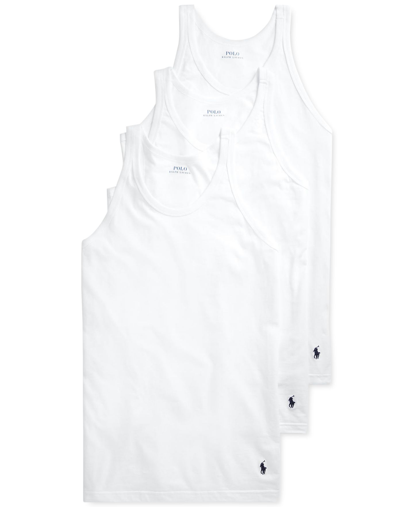 Мужские топы Polo Ralph Lauren 3-Pack Slim Fit Classic Undershirts, цвет: Чёрный — фото 11