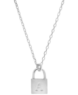 Giani Bernini - Initial Padlock 18" Pendant Necklace in Sterling Silver