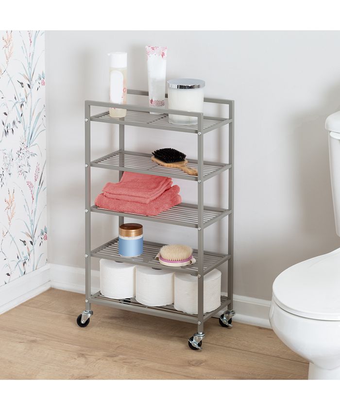 Honey Can Do 5Tier Steel Rolling Bathroom Storage Cart Macy's