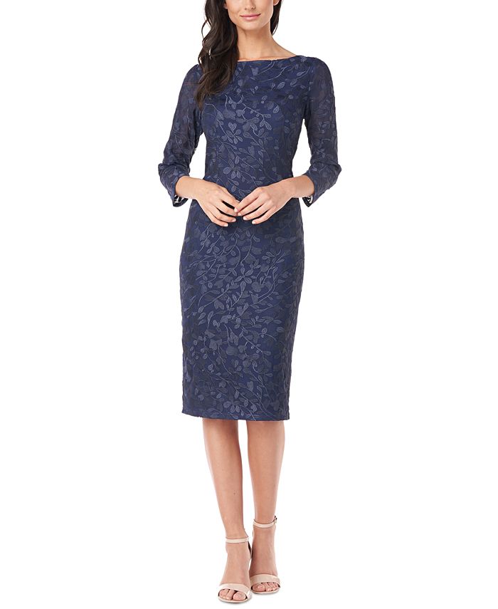 JS Collections Embroidered Sheath Dress - Macy's