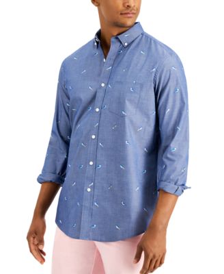 Club Room Men's Bluebird Print Chambray 
