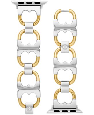 Tory Burch Two Tone Stainless Steel Gemini Link Bracelet For