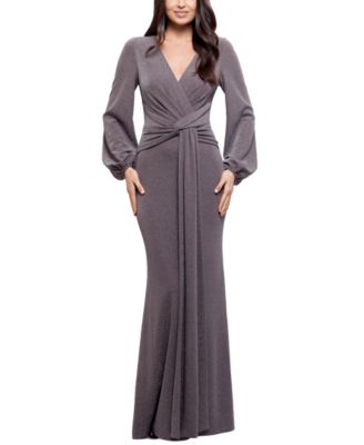 Betsy & Adam Metallic Knotted Gown - Macy's