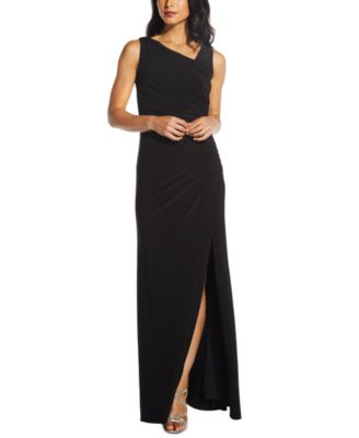 Adrianna Papell - Embellished-Back Asymmetrical Gown