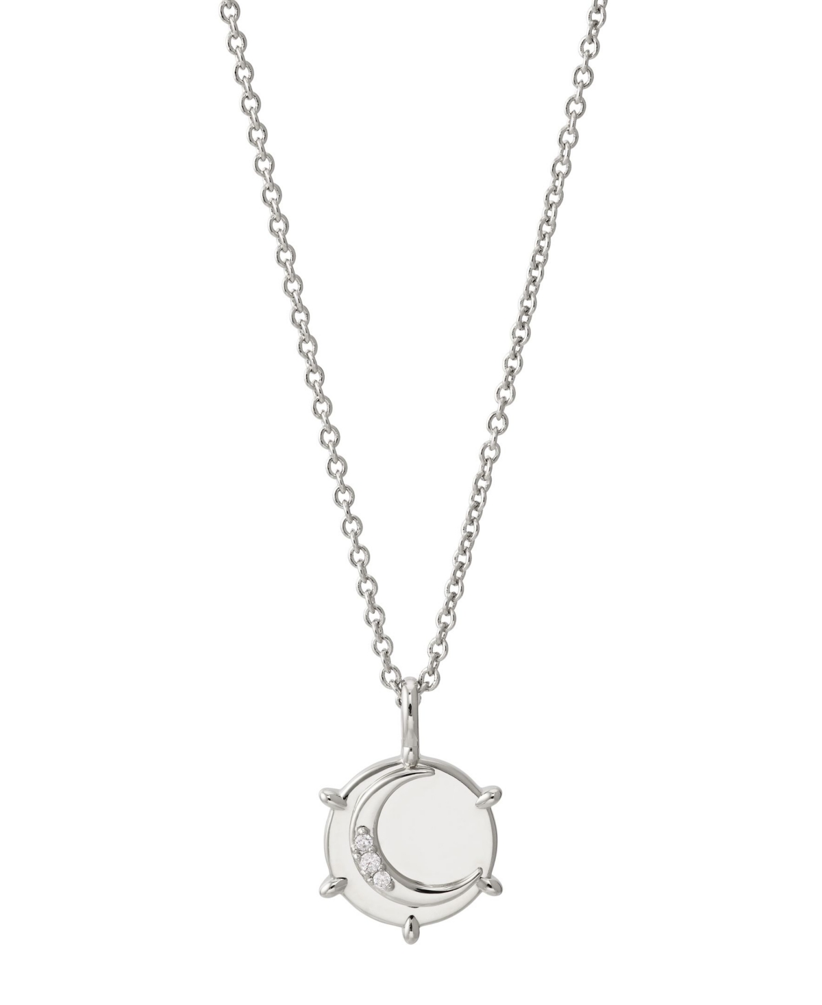 Moon Pendant Necklace - Silver-Tone