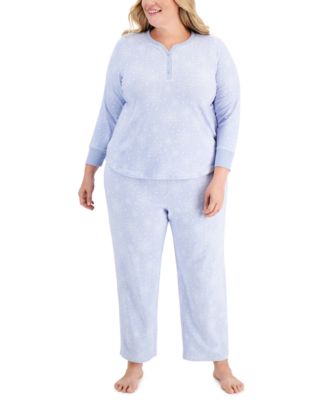 Plus Size Thermal Fleece Pajama Set, Created for Macy's