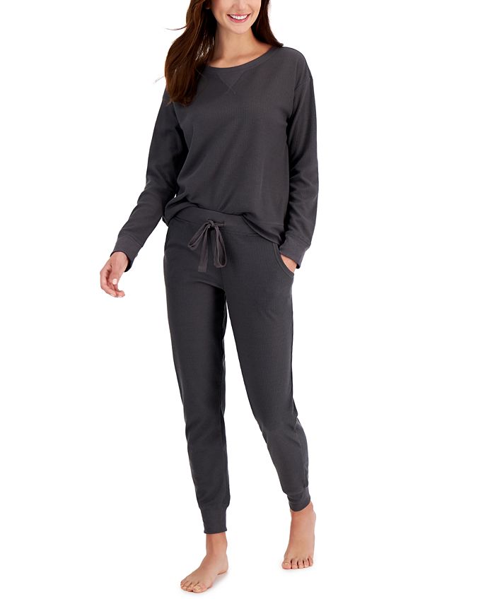 Jenni Solid Waffle-Knit Pajama Set, Created for Macy's & Reviews - All ...