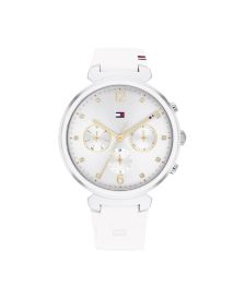 Women's White Silicone Strap Watch 38mm