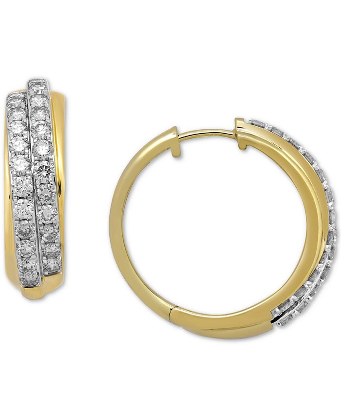 Macy's - Diamond Hoop Earrings (2 ct. t.w.) in 10k Gold