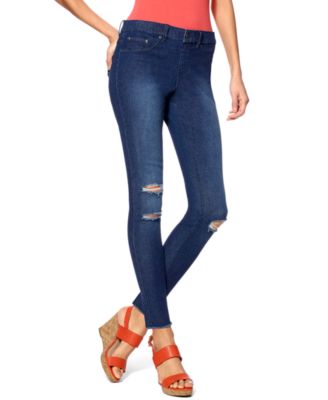 HUE Ripped Denim Leggings Macy s