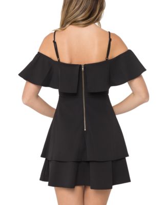 Juniors' Ruffled Off-The-Shoulder Dress