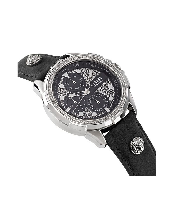 Versus Versace Versus Men's 6E Arrondissement Black Leather Strap Watch