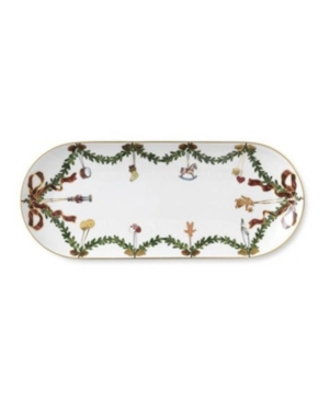 Royal Copenhagen Star Fluted Christmas Oblong Dish 15.5in In Multi