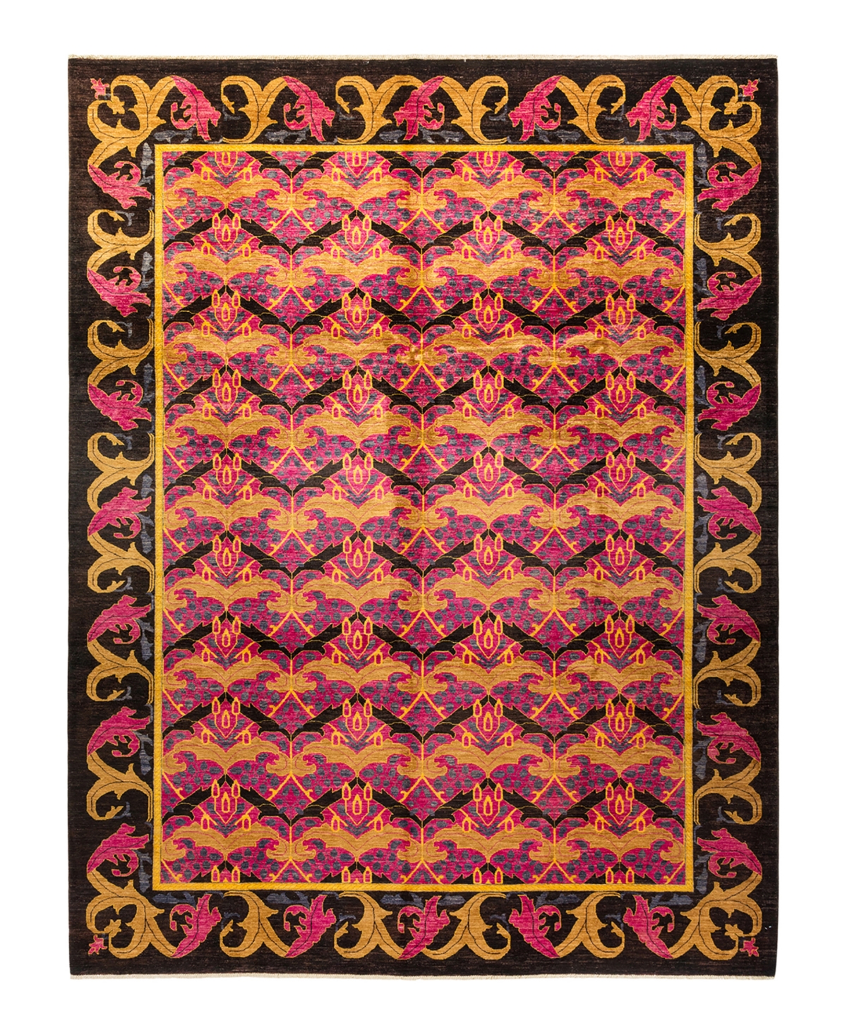 Adorn Hand Woven Rugs Arts and Crafts M1636 10'3in x 13'2in Area Rug - Black