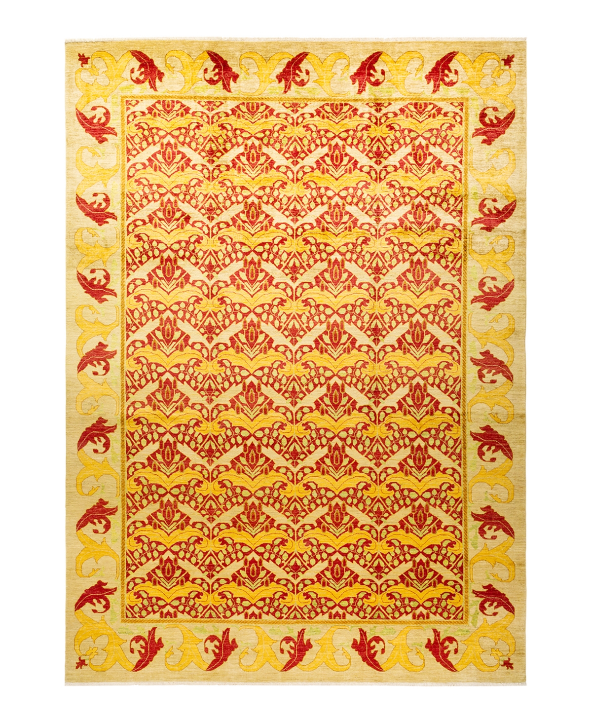 Adorn Hand Woven Rugs Arts and Crafts M1625 9'10in x 13'10in Area Rug - Red