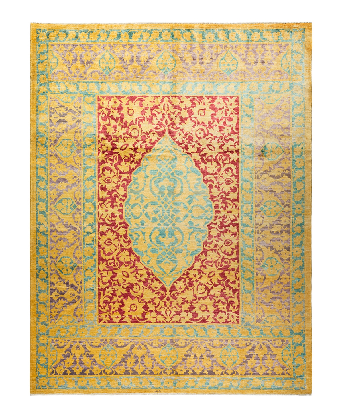 Closeout! Adorn Hand Woven Rugs Eclectic M1661 9'2in x 11'10in Area Rug - Yellow
