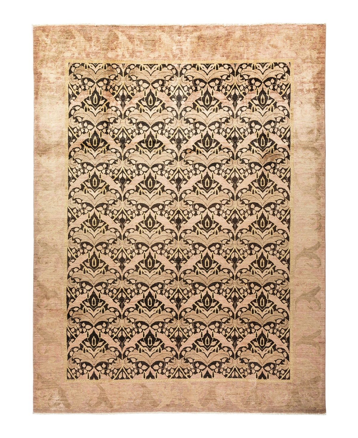 Adorn Hand Woven Rugs Arts and Crafts M1695 9' x 11'10in Area Rug - Black