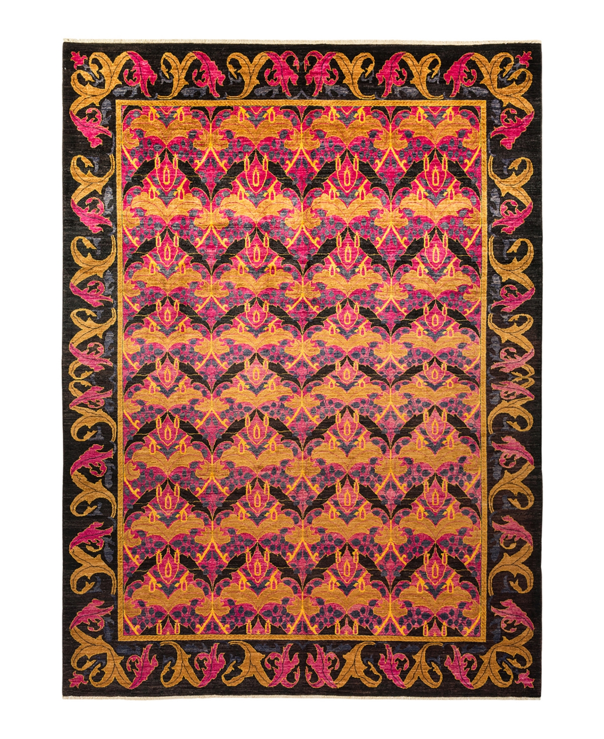 Adorn Hand Woven Rugs Arts and Crafts M1641 9'1in x 12'4in Area Rug - Black