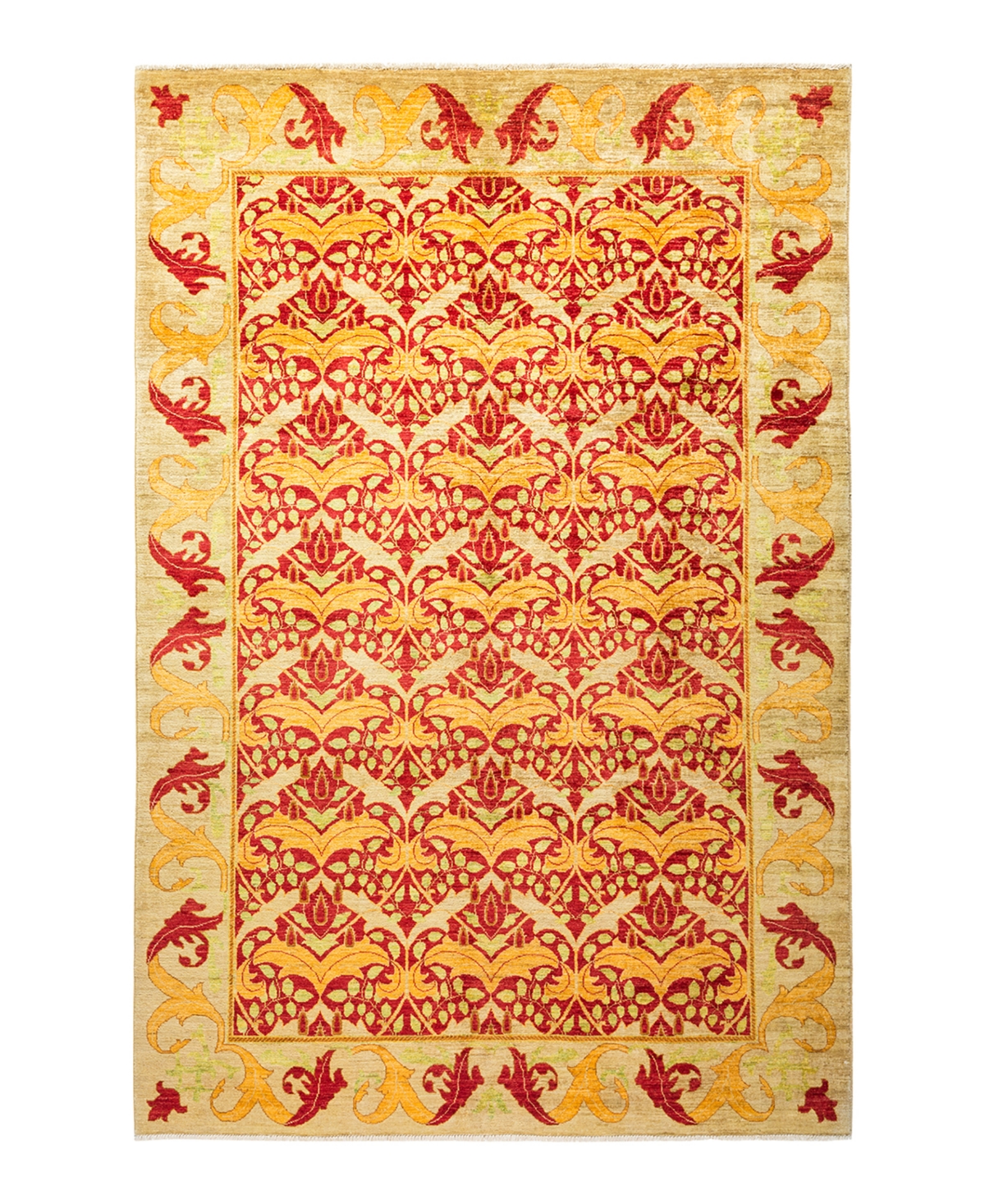 Adorn Hand Woven Rugs Arts and Crafts M1601 6'9in x 9'10in Area Rug - Red