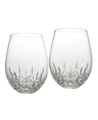 waterford lismore stemless wine glasses