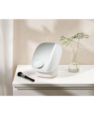 Viva Pedestal Mirror with Cosmetic Organizer