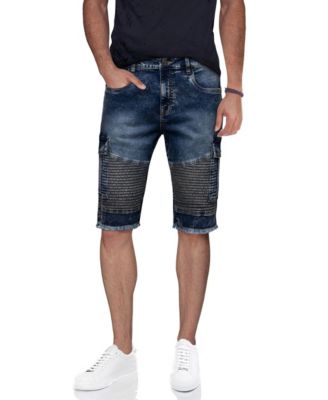 mens moto jean shorts