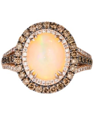 Deep Sea Blue Topaz (4 ct. t.w.) & Diamond (7/8 ct.t.w.) Statement Ring in 14k Rose Gold (Also in Opal, Citrine, Amethyst, Garnet & Mint Julep Quartz)