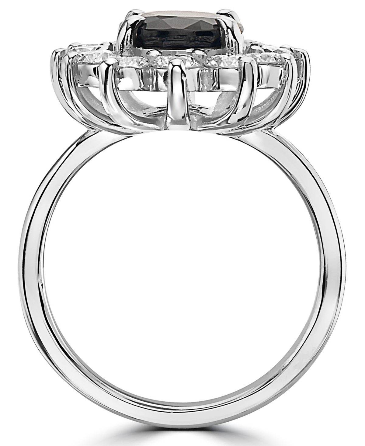 Effy(2-7/8 ct. t.w.) & Diamond (1-3/8 ct. t.w.) Halo Statement Ring in 14k White Gold - Sapphire