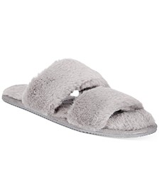 Women's Faux Fur Slide Boxed Slippers, Created for Macy's