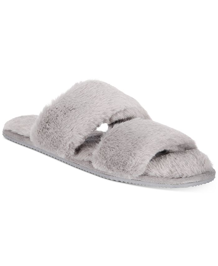 Alfani Women's Faux Fur Slide Boxed Slippers, Created for Macy's - Macy's