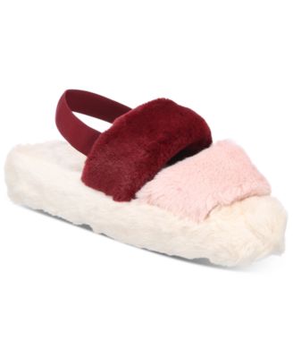 Women's Plush Faux Fur Slide Boxed Slippers, Created for Macy's