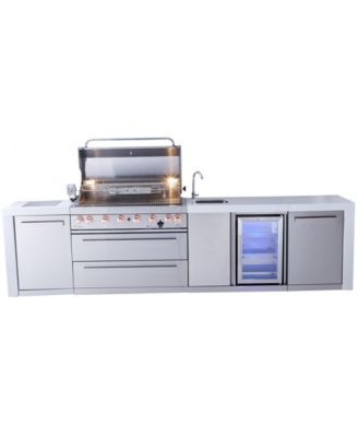 Mont Alpi Outdoor Kitchen 805 Deluxe Island with Grill, Sink, and Fridge